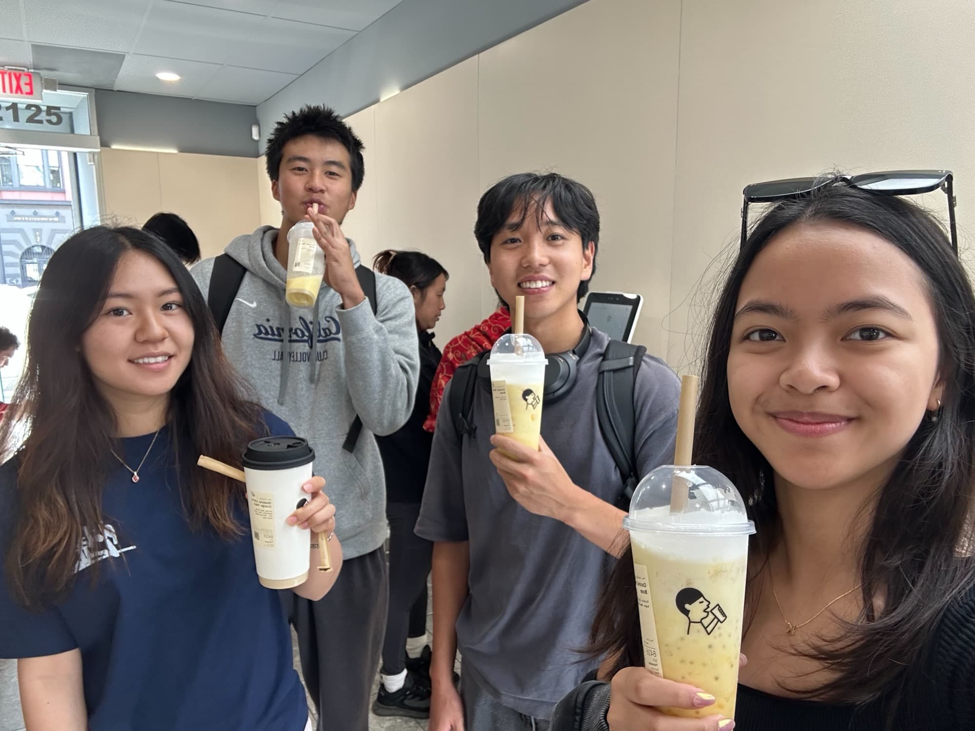 A small DSS chumming group hanging out over coffee