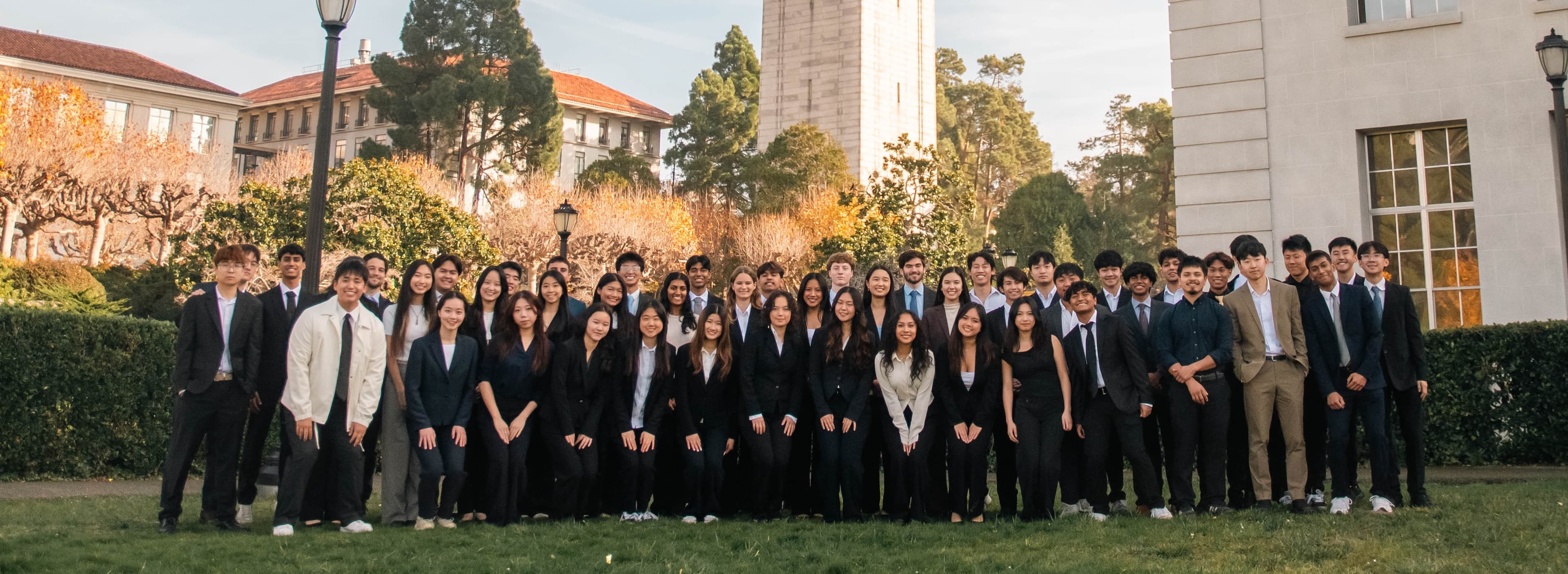 DSS members gathered in front of Sather Tower on the UC Berkeley campus